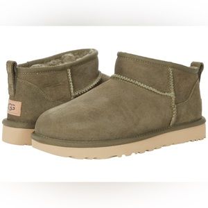 UGG Leather Classic Ultra Mini in Olive